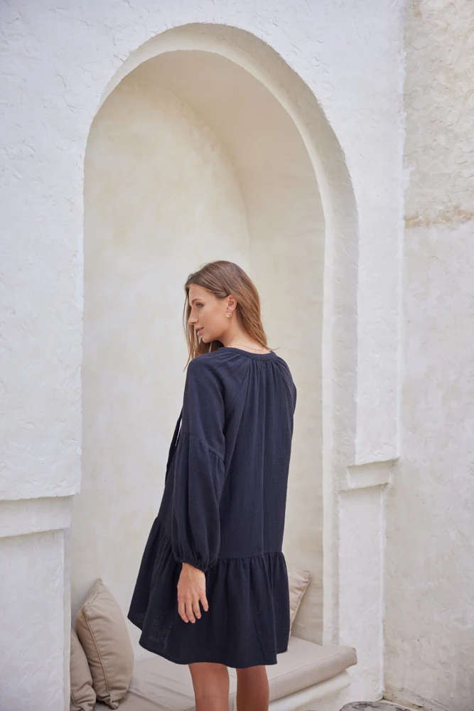 Buddha Wear Bayo Tunic Dress Black - Image 5