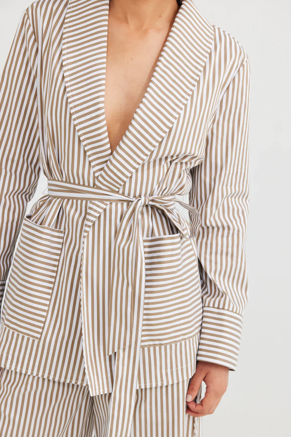 Daisy Says Clementine Jacket Taupe Stripe DS23008-1 - Image 2