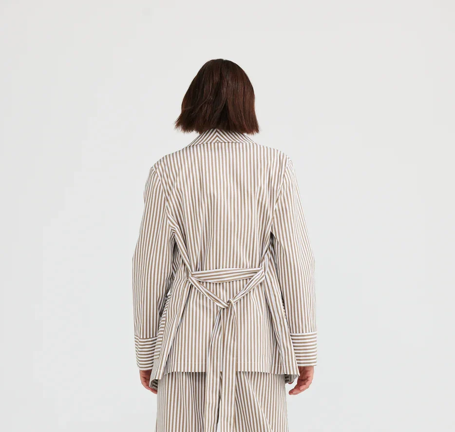 Daisy Says Clementine Jacket Taupe Stripe DS23008-1 - Image 3
