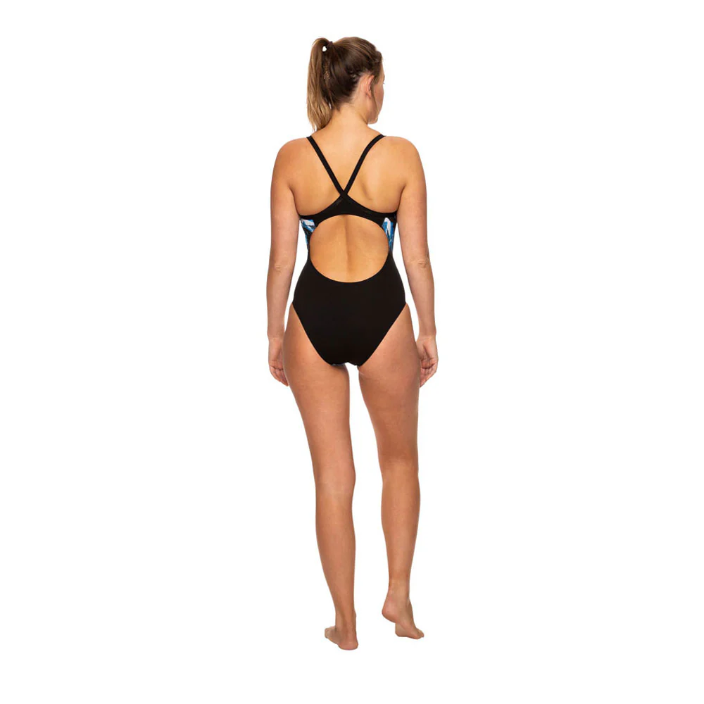 Finz Black/ Blue Print Tri Back One Piece FZW1536 - Image 3