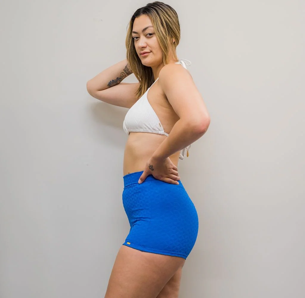 Genevieve Aztec China Blue Not So Cheeky Short CR4997 - Image 3