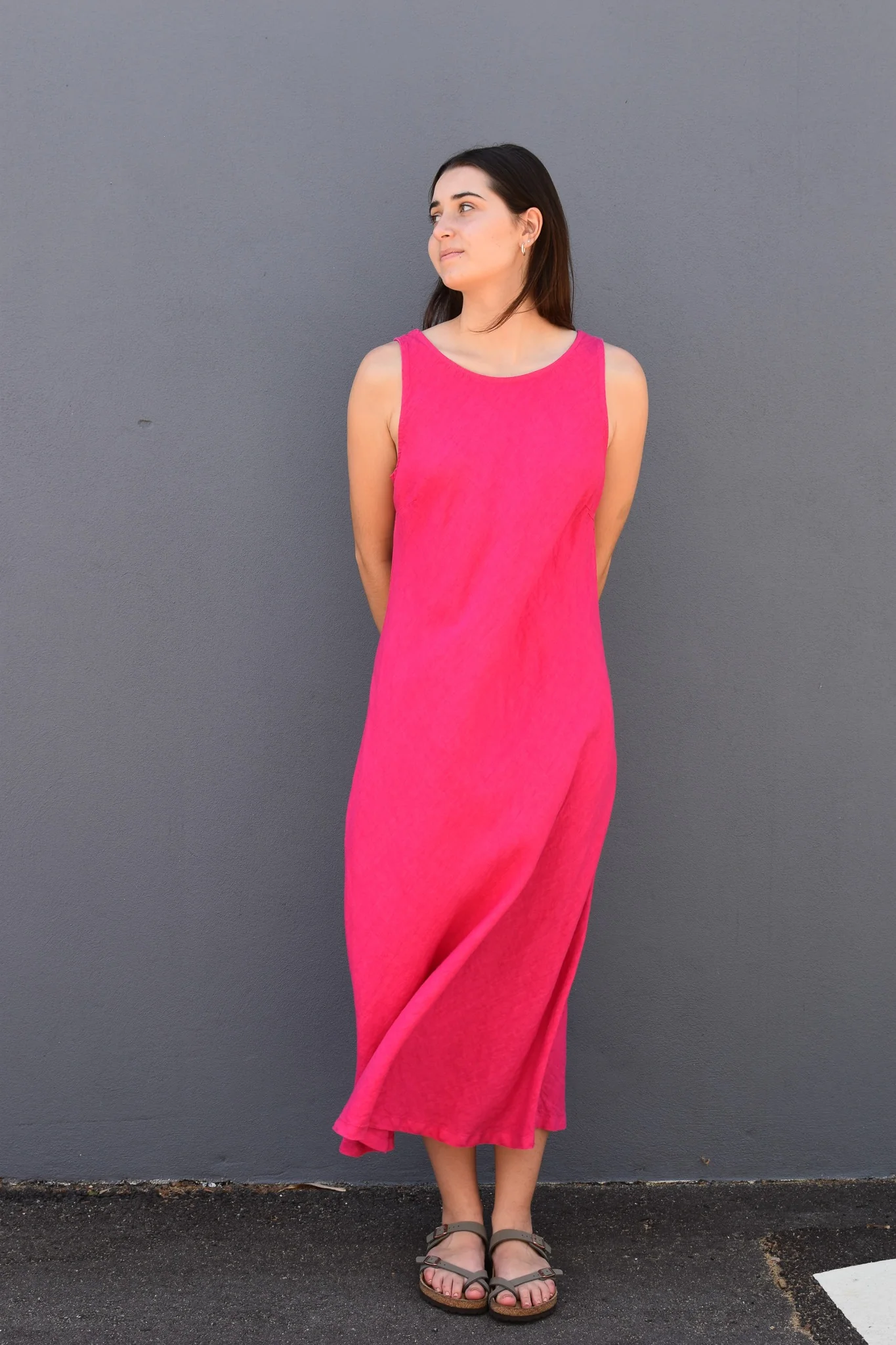 Haris Cotton Regular Fit Fuchsia Dress Drs-6437 - Image 2