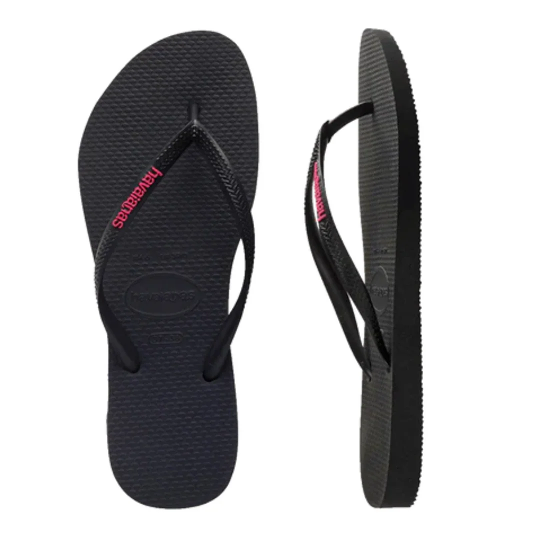 Havaianas Slim Black/Neon Pink