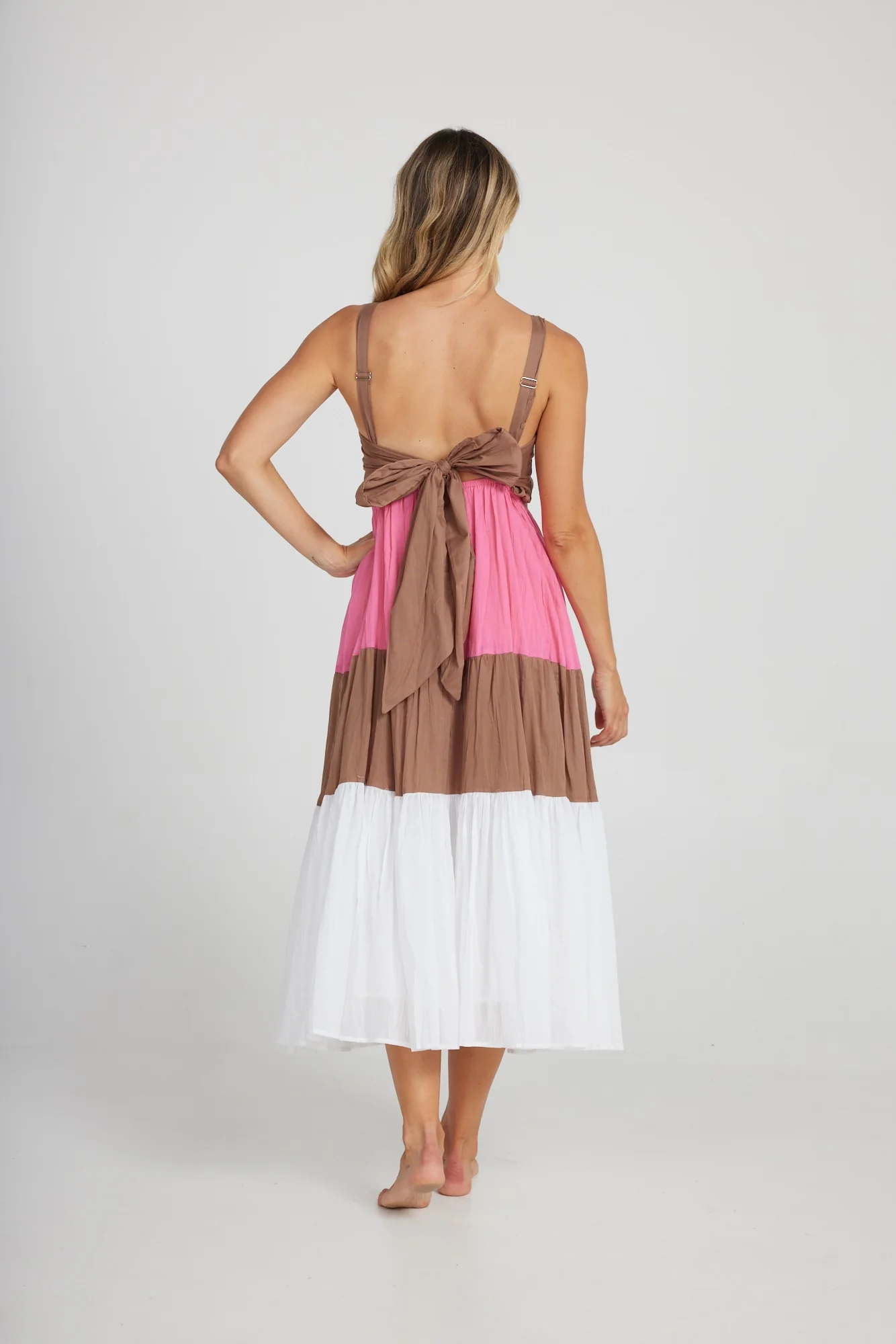 Holiday Carmello Dress Cocoa/ Hot Pink H1135-3 - Image 4