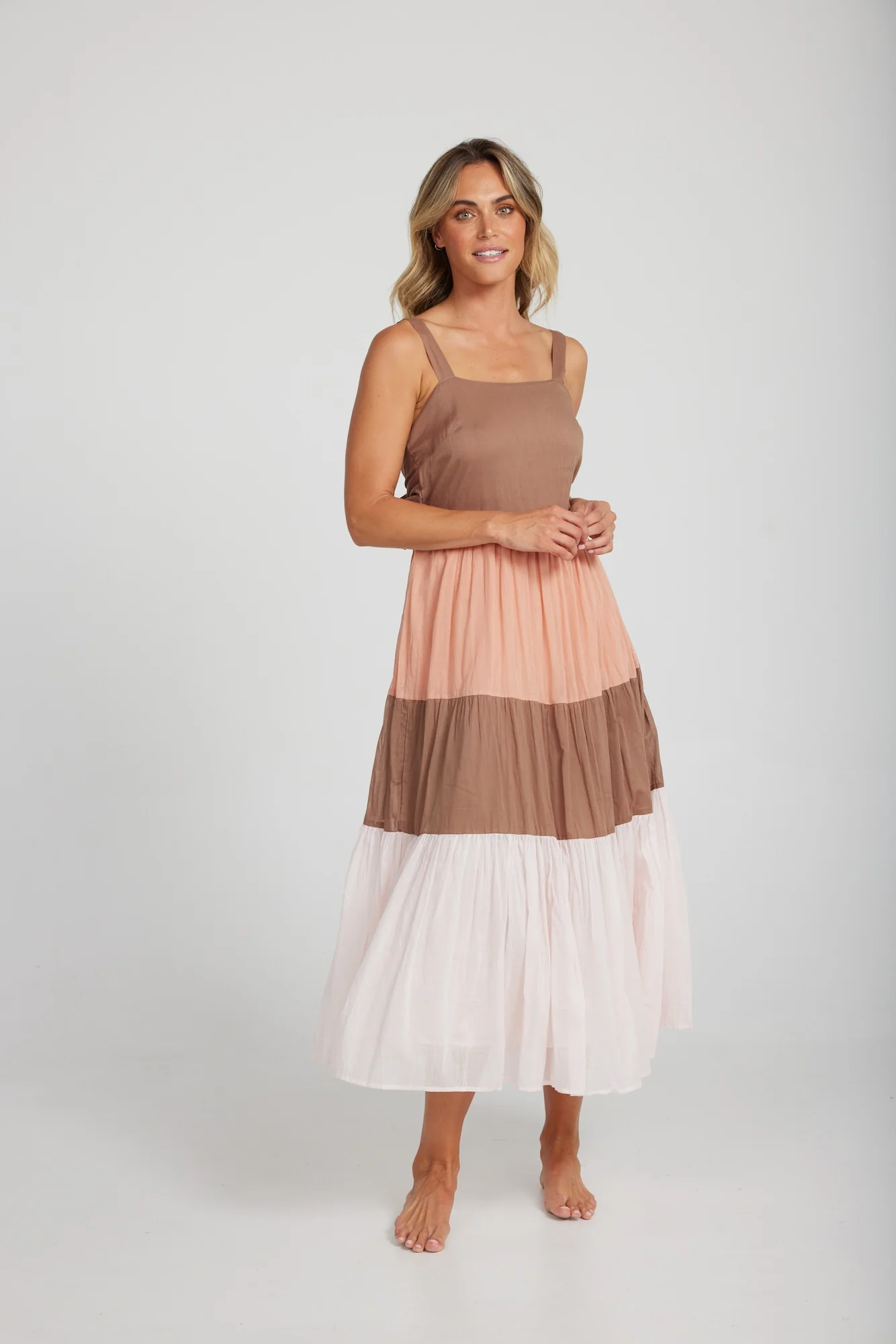 Holiday Carmello Dress Terreacotta/Cocoa/Pink H1135-3 - Image 3