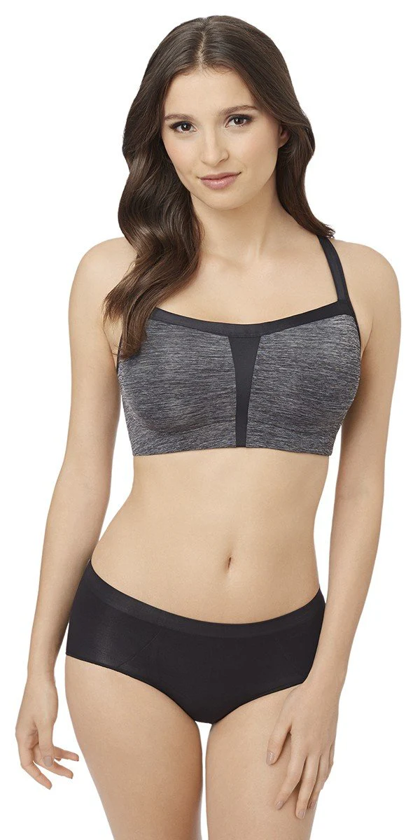 Le Mystère Charcoal Heather Hi-Impact Sport Bra 920 - Image 3