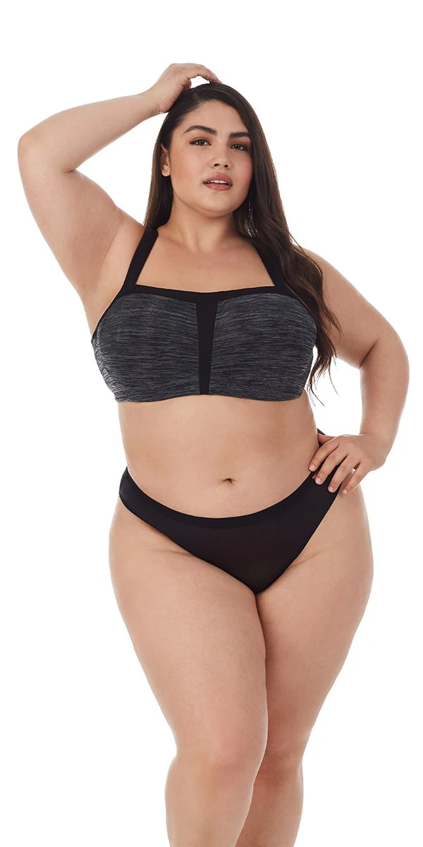 Le Mystère Charcoal Heather Hi-Impact Sport Bra 920 - Image 8