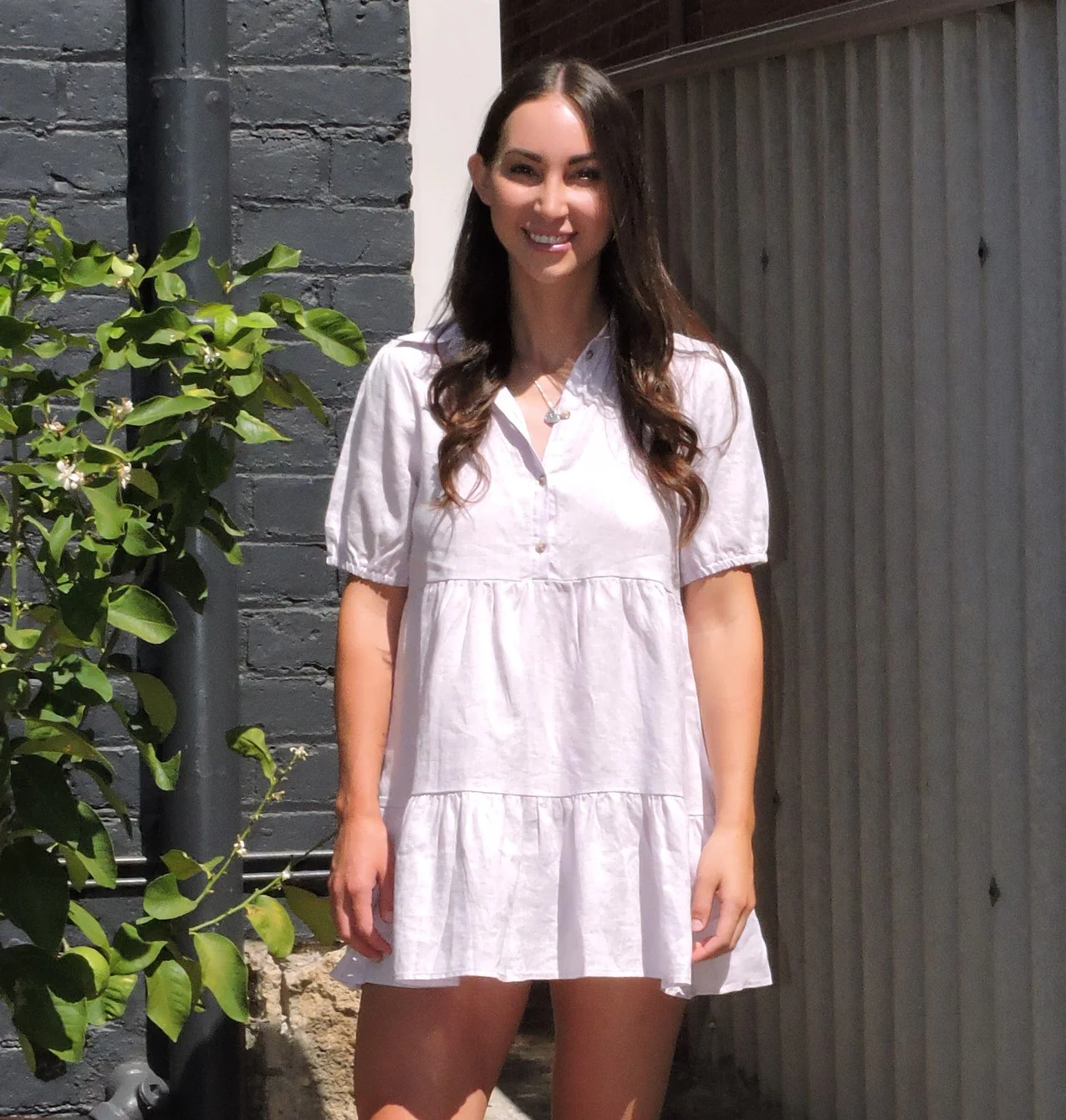 Little Lies Daisy Lavender Linen Dress R21090701 - Image 4