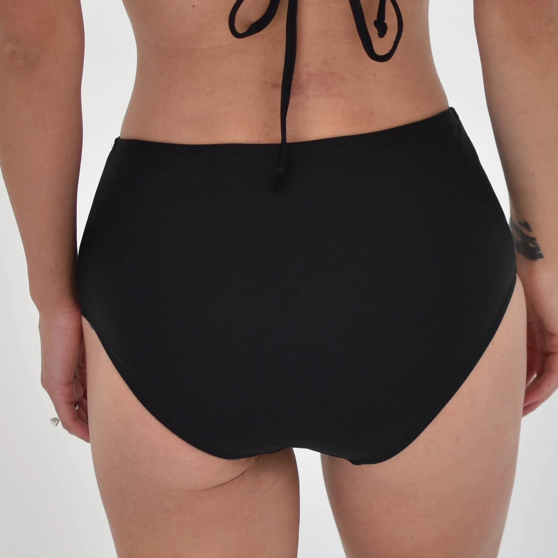 Petaluda Basics Black High Waist Ruched Bikini Brief - Image 3