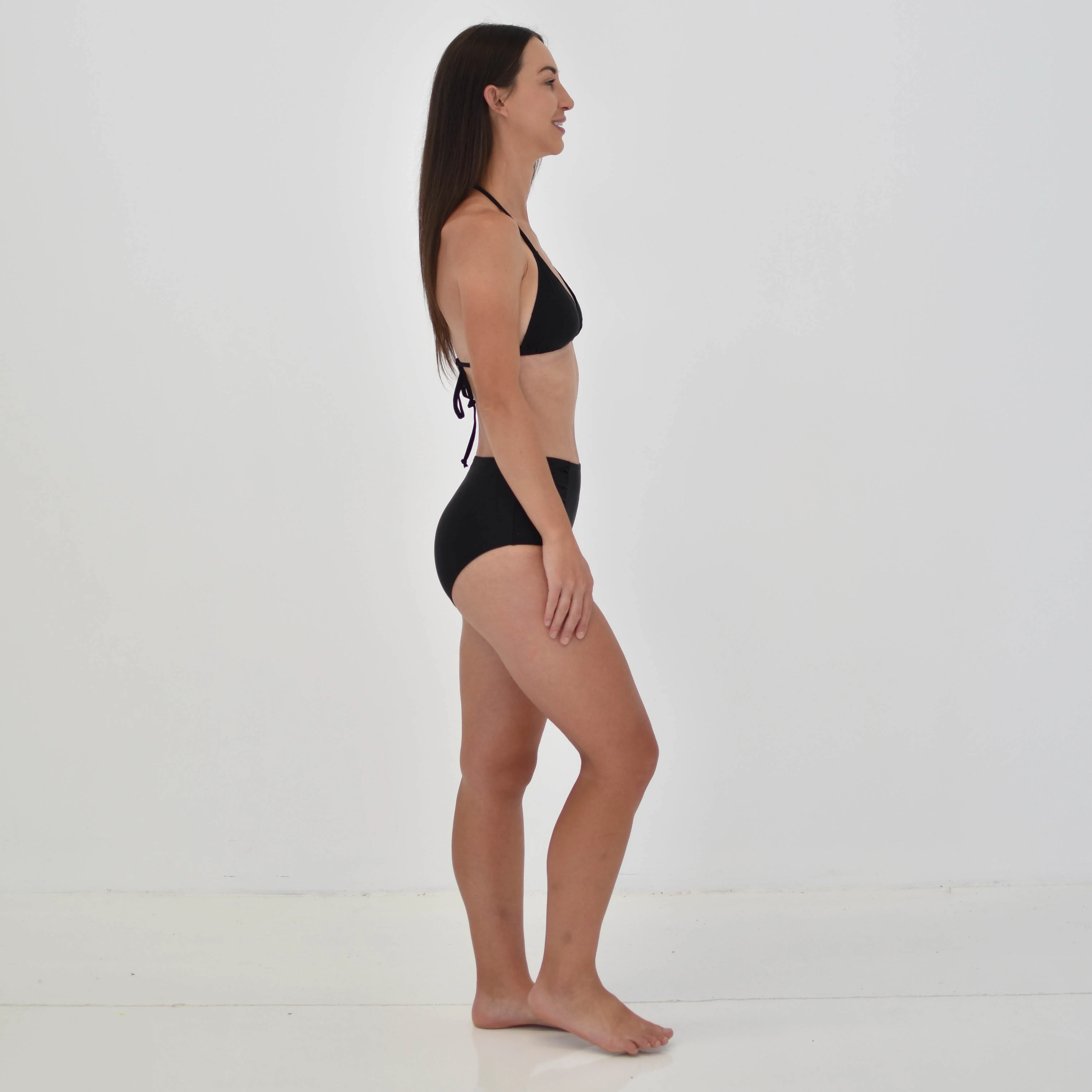 Petaluda Basics Black High Waist Ruched Bikini Brief - Image 5