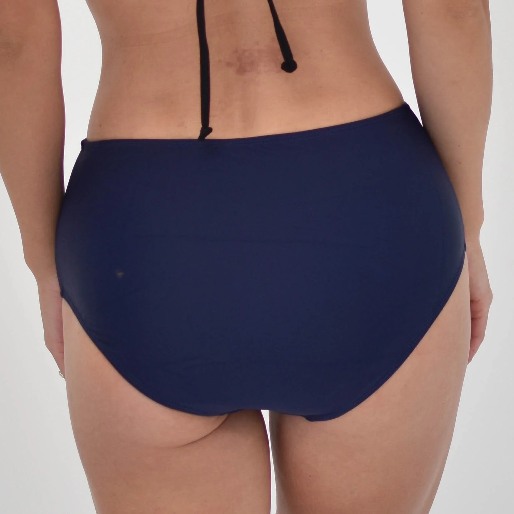 Petaluda Basics Navy High Waist Ruched Bikini Brief - Image 6
