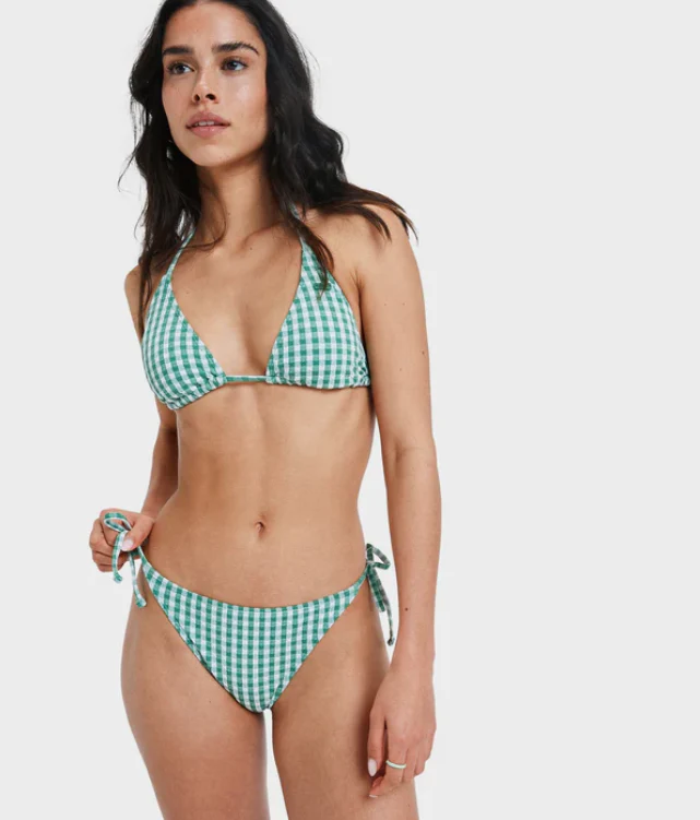 Roxy Green Gingham Kiawe Tiki Tri Top ERJX305604 - Image 2