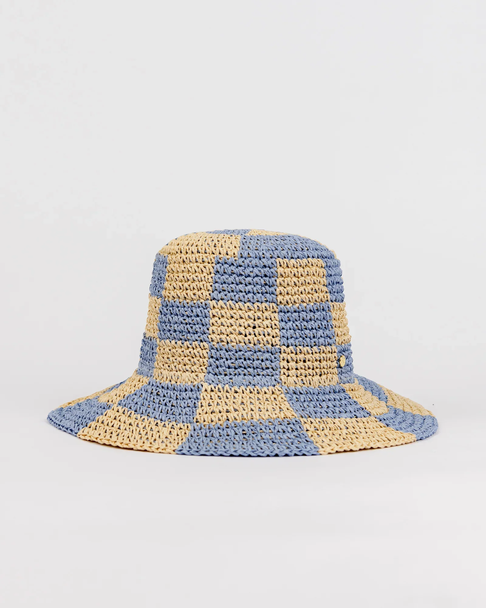 Rusty Celestial Blue/Natural Ariel Straw Bucket Hat HHL0573 - Image 2