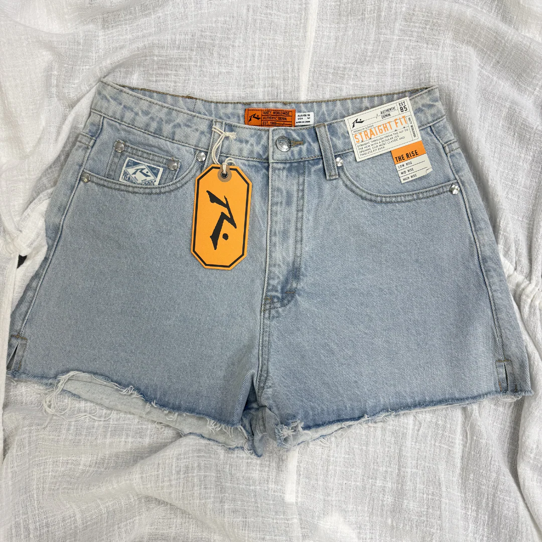 Rusty New Sky Blue Penny Kick Flare Denim Short WKL0683 - Image 2