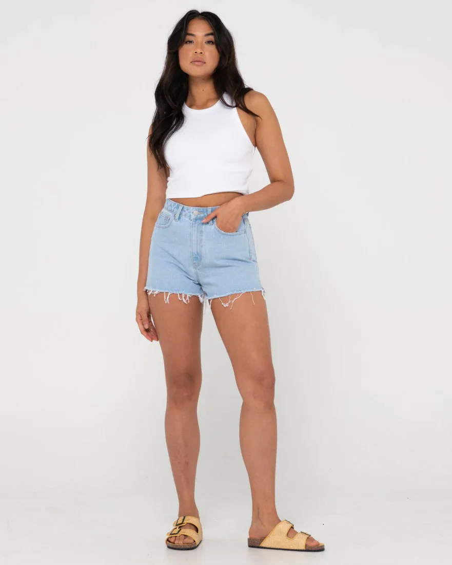 Rusty Penny Kick Sky Blue Flare Denim Short WKL0683 - Image 4