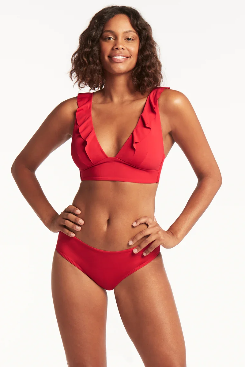 Sea Level Essentials Red Frill Bra Top SL3136ECO - Image 3