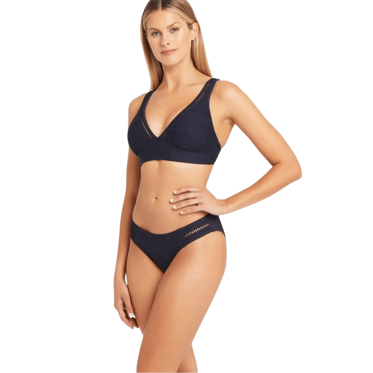 Sea Level Night Blue Amazing Lace Spliced Regular Pant SL4146AL - Image 4