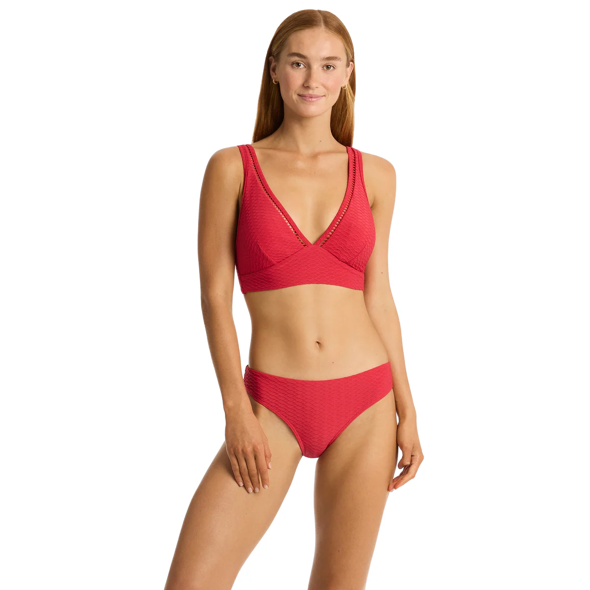 Sea Level Red Honeycomb Regular Bikini Pant SL4477HC - Image 3
