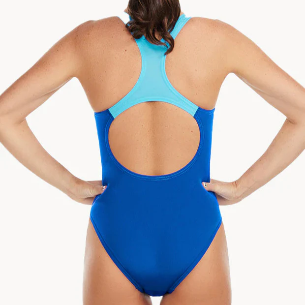 Speedo Blue Placement Print Medalist One Piece AF 8-00442918081 - Image 3