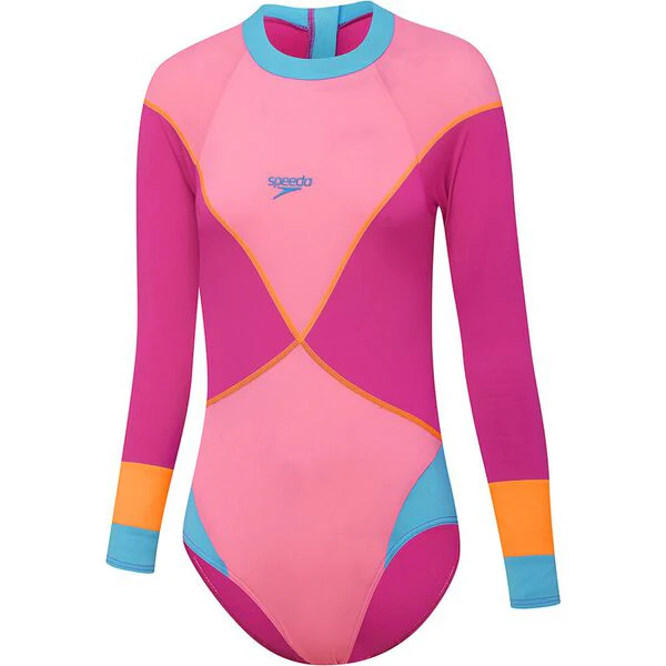 Speedo Girls X Colour Block Long Sleeve Suit 77-94G-8002 - Image 2