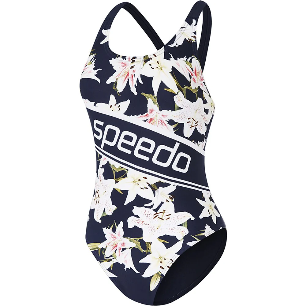 Speedo Lily/Navy High Leg Leaderback One Piece 22-31E-8287 - Image 4