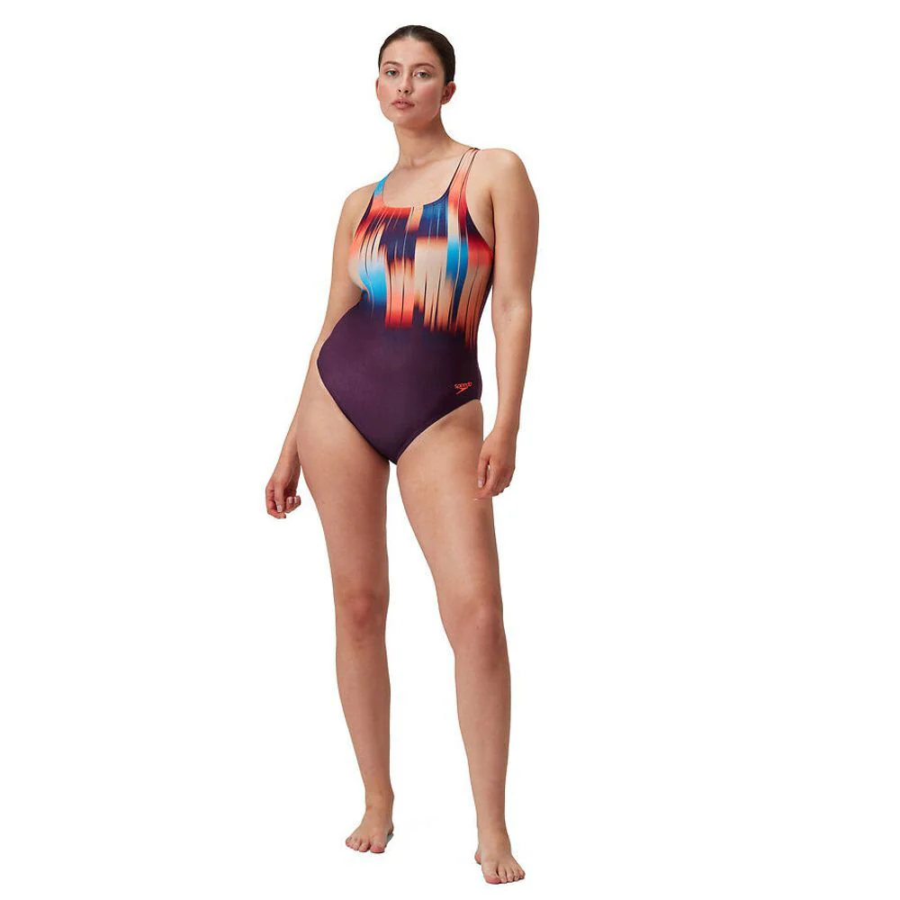 Speedo Red Nectar Printed Medalist Plummet One Piece 8/00305517544 - Image 3