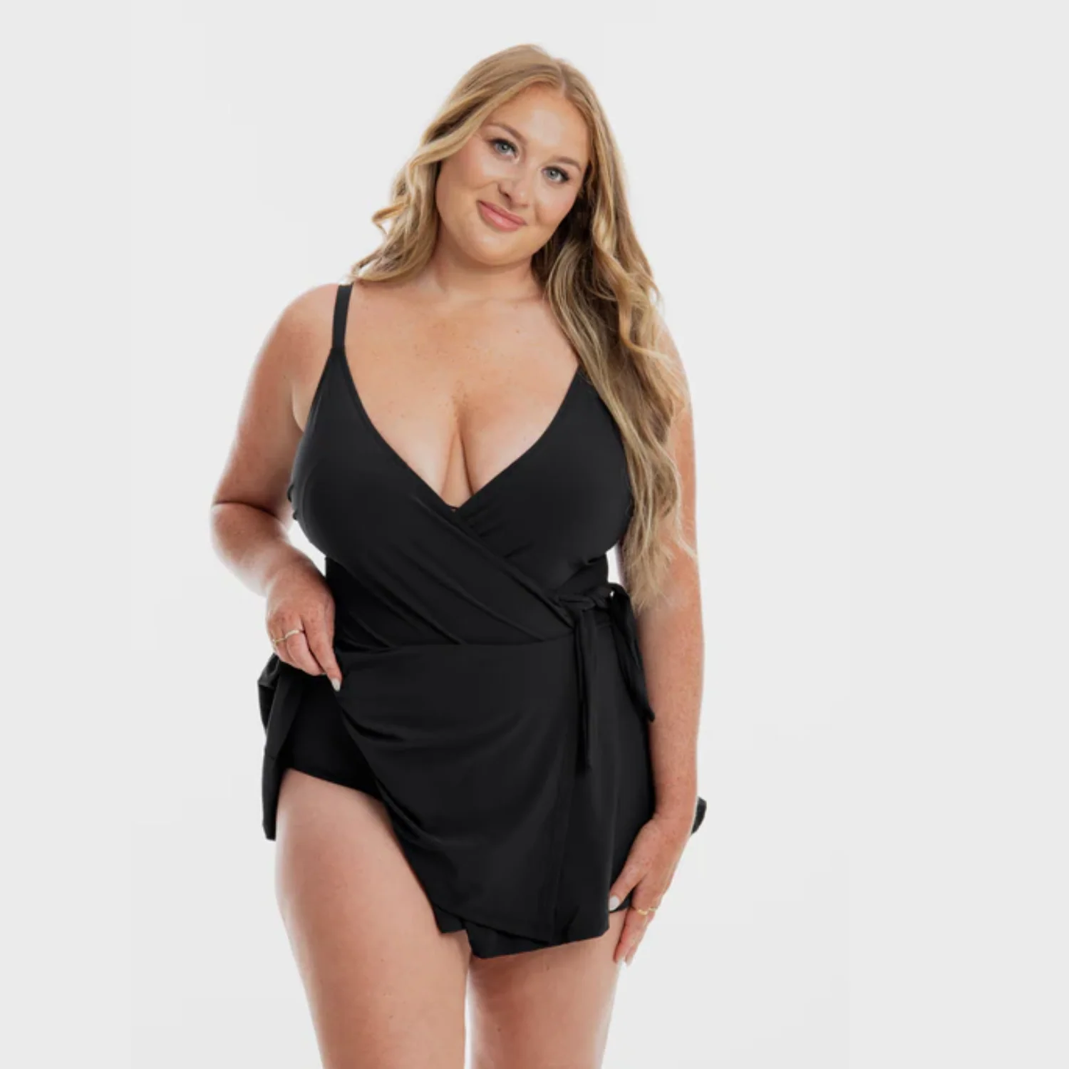 Togs Black Microfibre Swimdress Cross Over SB48FI - Image 4
