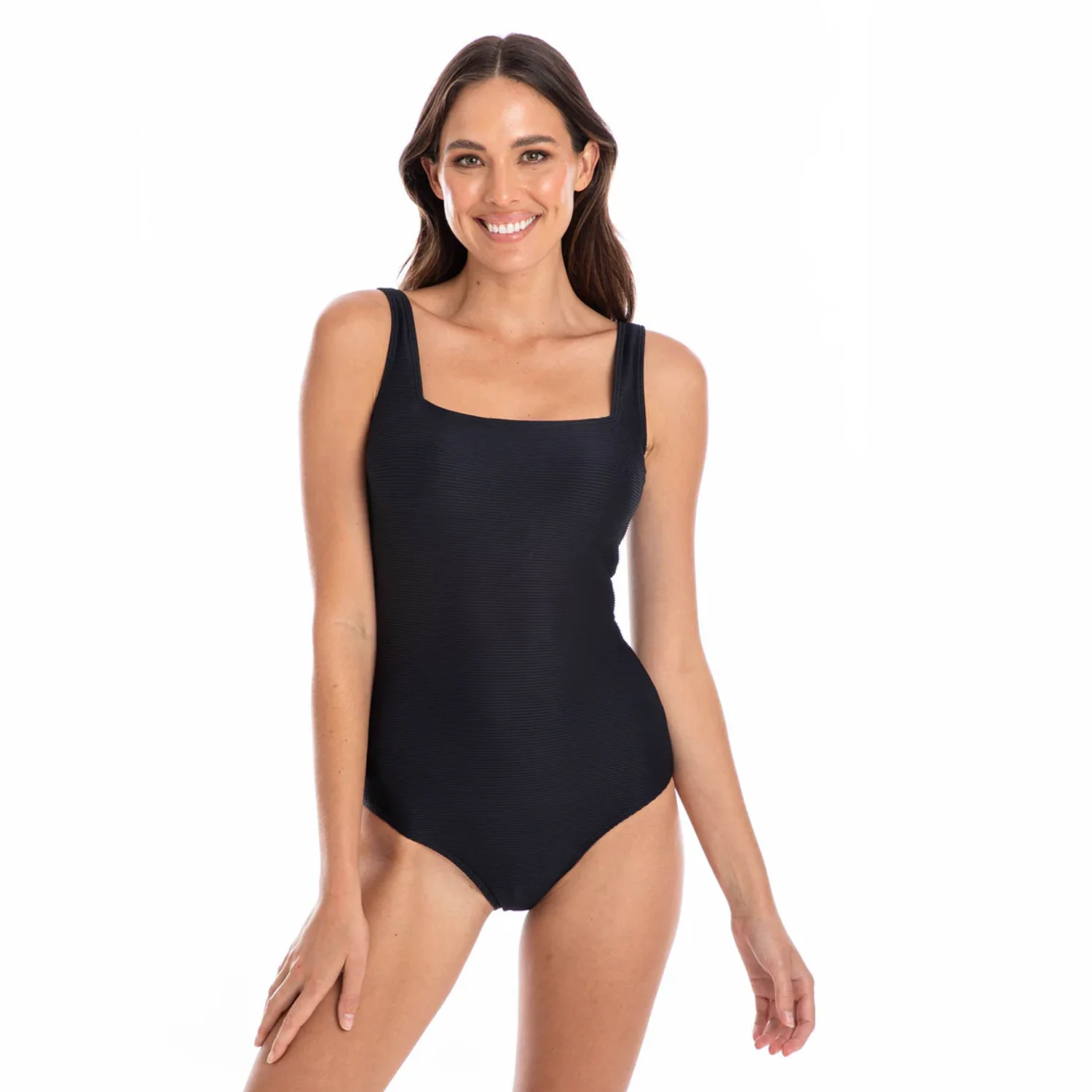 Togs Black Ribbed Textured Square One Piece TB06FI - Image 4