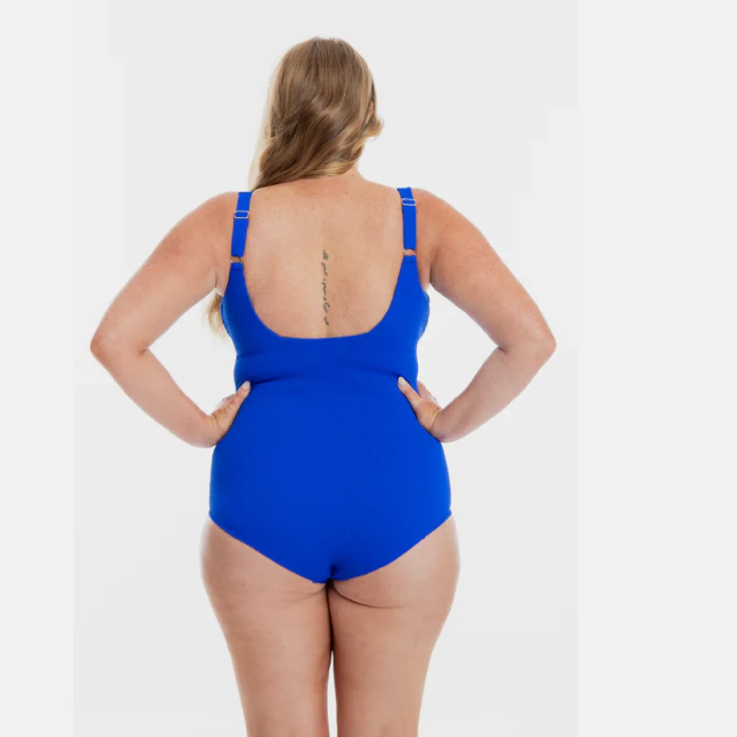 Togs Cobalt Pebbled Textured Square Neck One Piece XC06FI - Image 4